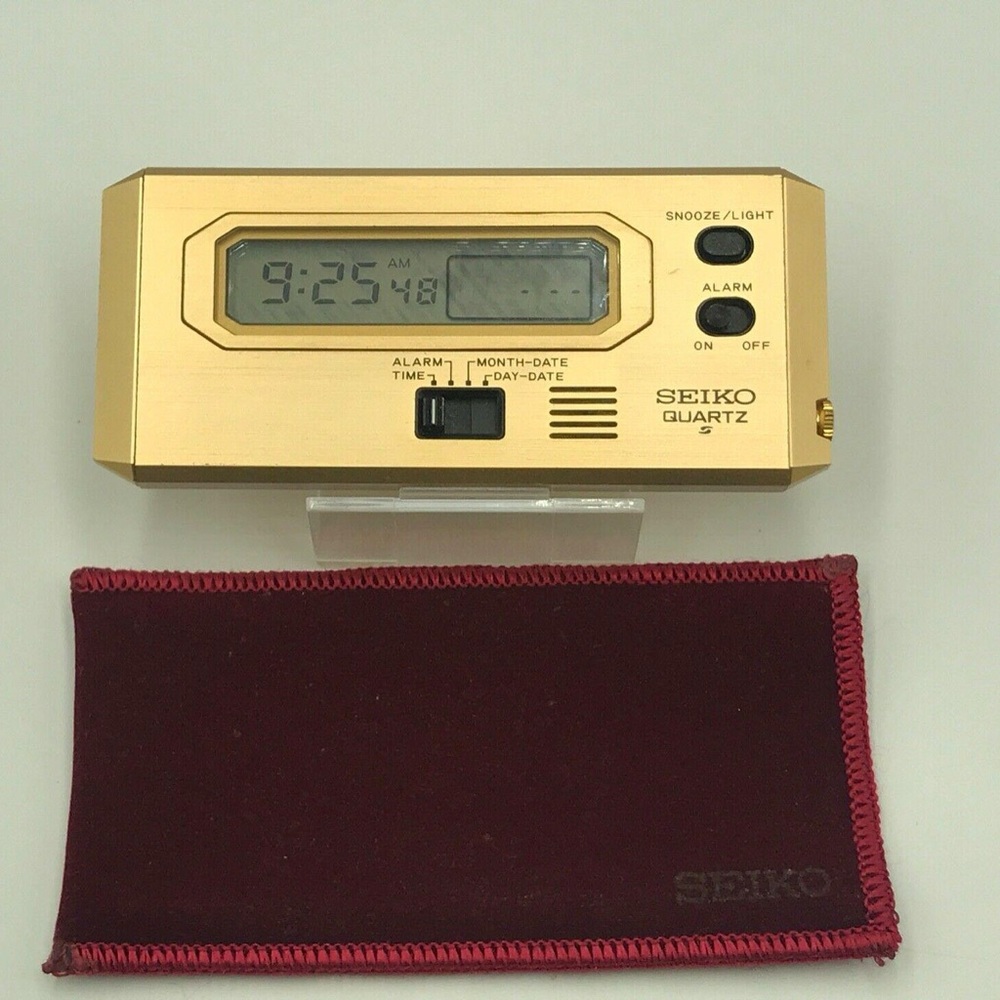 Seiko Gold Digital Alarm Clock